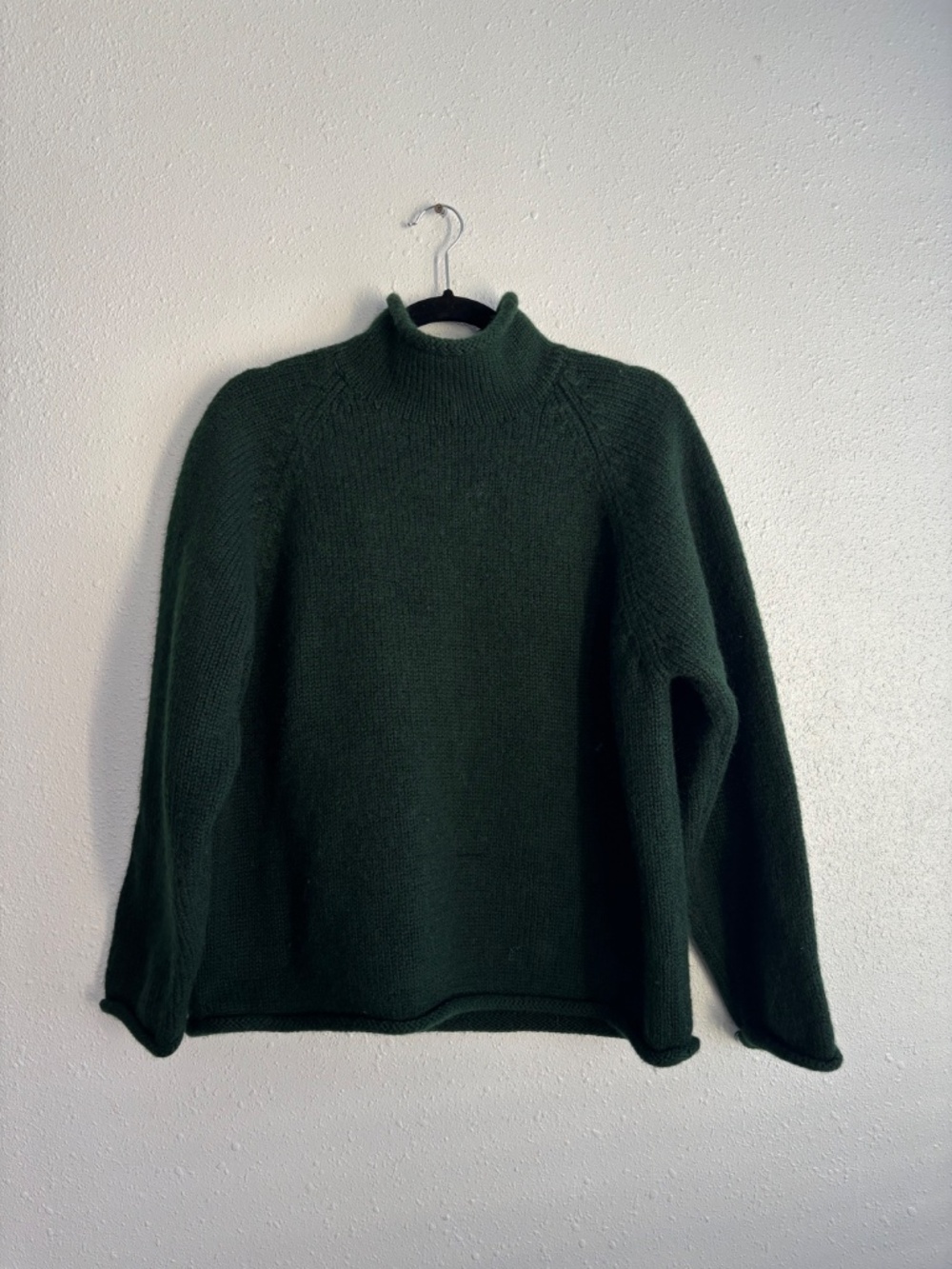 J. Crew Vintage 90s 100% Wool Chunky Forest Green Roll Neck Sweater